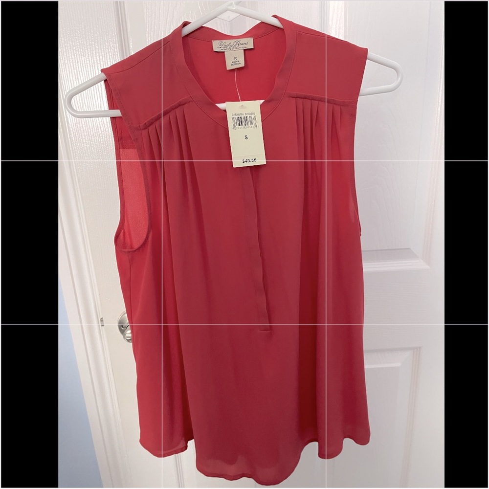 New!Lucky Brrand pleated detail sleeveless top